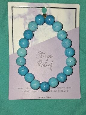 Stress relief uplifting stone bracelet